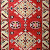 Red Kazak traditional hand-knotted rug