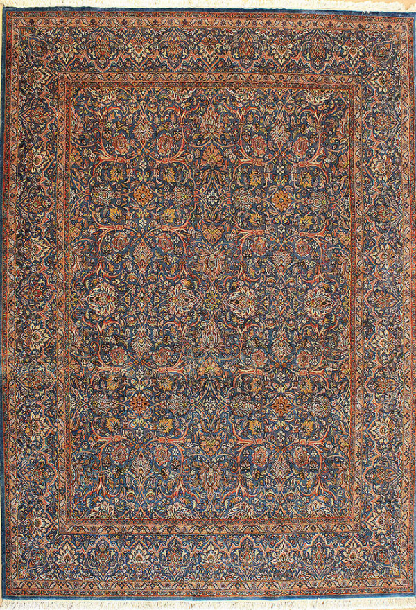 blue traditional area rug