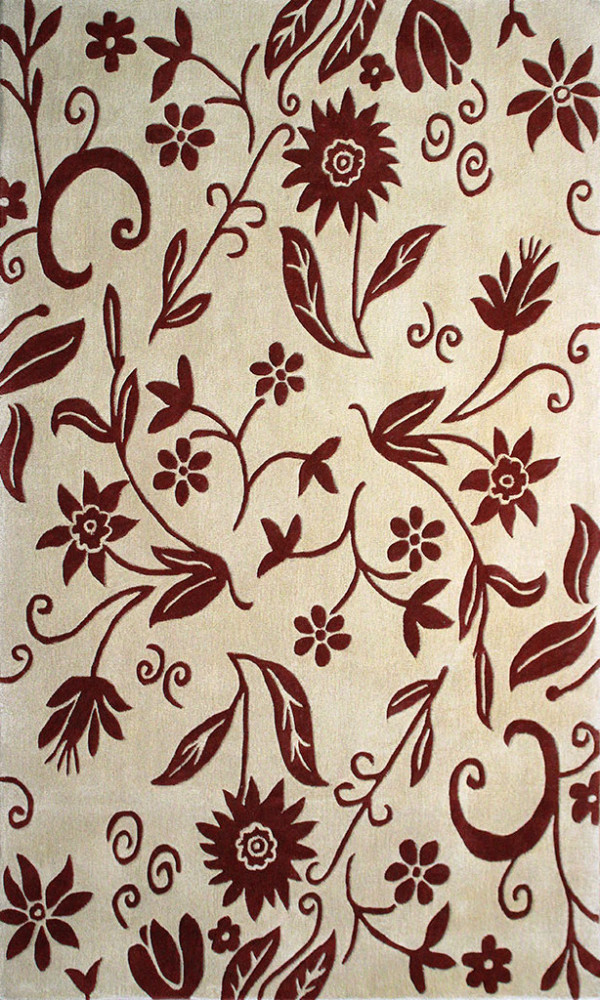 Modern Rug beige and red