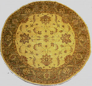 Round traditional oriental rug